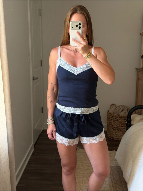 Abercrombie & Fitch Other - 3-piece set Abercrombie & Fitch Navy Camisole and Lace-Trim Sleep Shorts Set